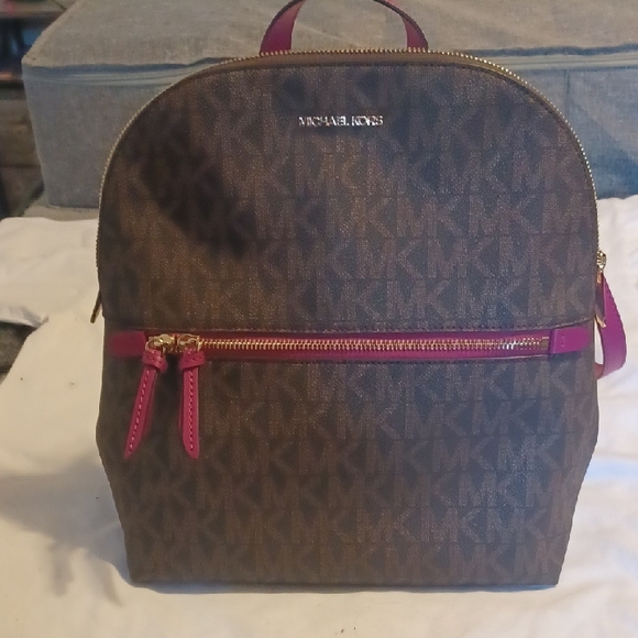 Michael Kors Brown and Pink Backpack - Picture 1 of 2